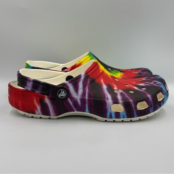 Crocs Unisex Classic Tie-Dye Graphic Clogs Men’s 10 Women’s 12 - Picture 5 of 10